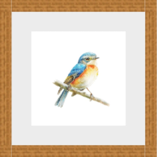 Impressão sob medida · 15,0×15,0 cm · PAPEL AQUARELLE RAG CANSON 310 GRS MOLDURA MADEIRA MEL VIDRO INCOLOR PPT BRANCO 5,0CM